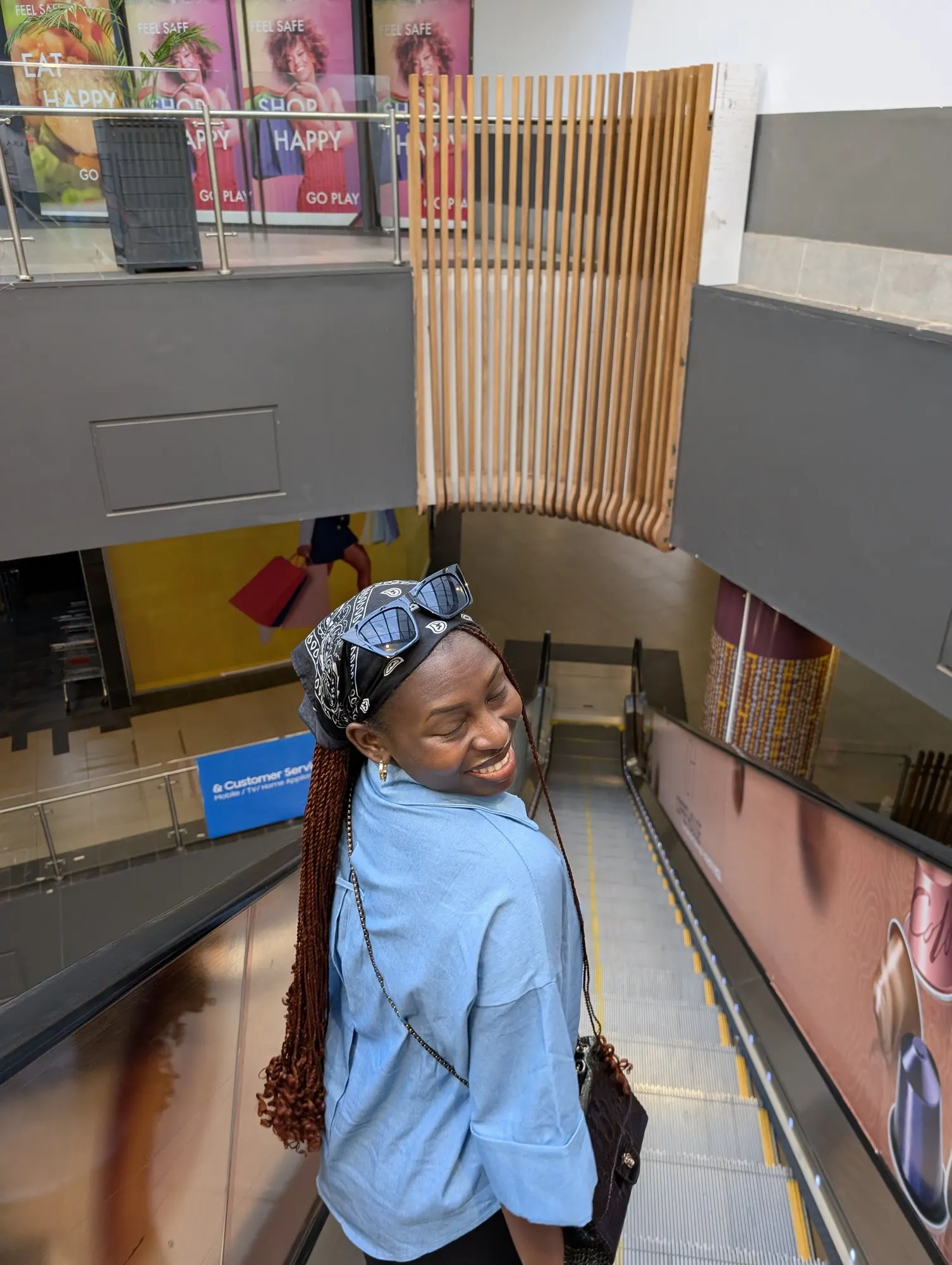 Mid-visit, mid-laugh.