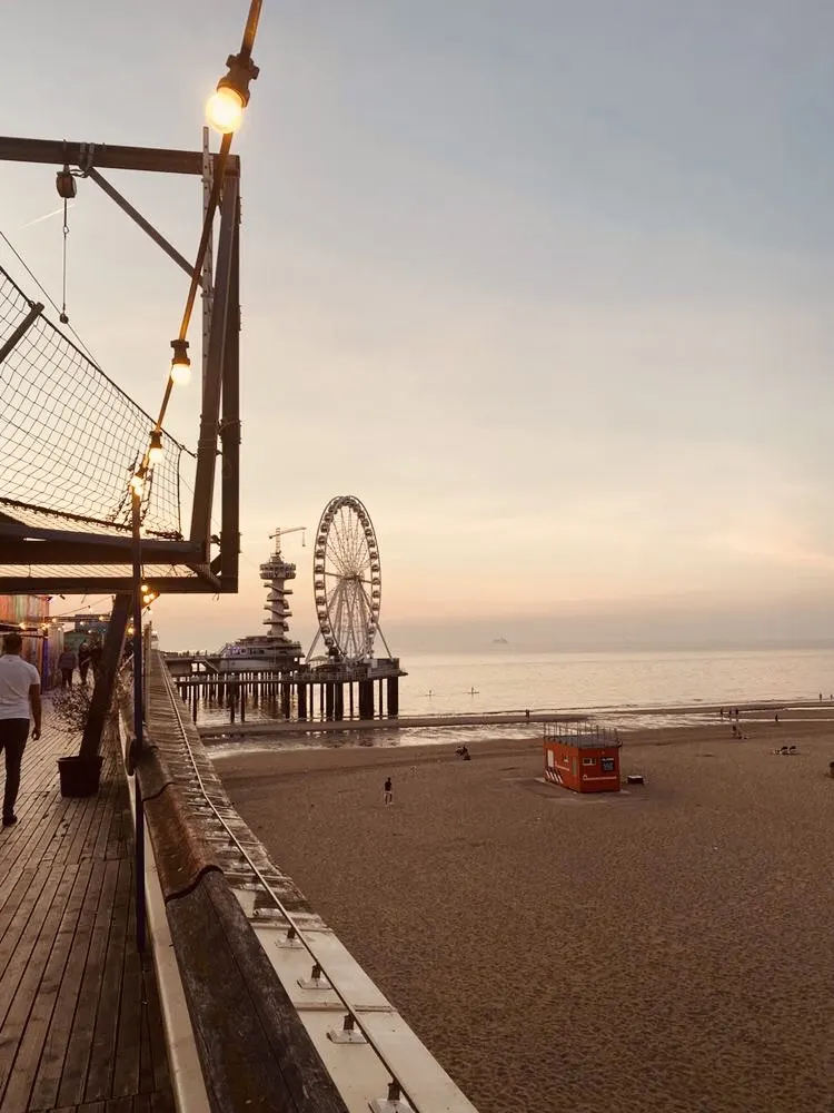 Scheveningen pier, The Hague. The North Sea, politely pretending to be warm.